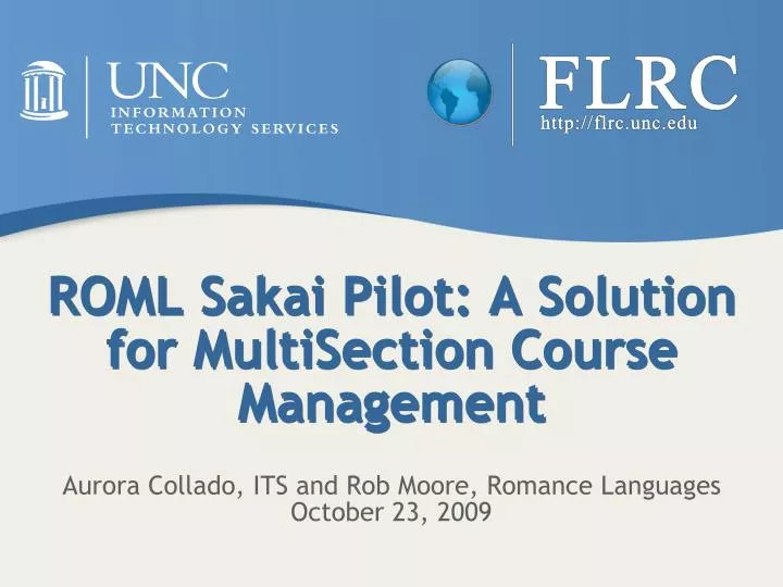 roml sakai pilot a solution for multisection course management