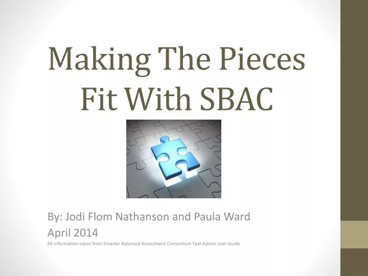 making the pieces fit with sbac
