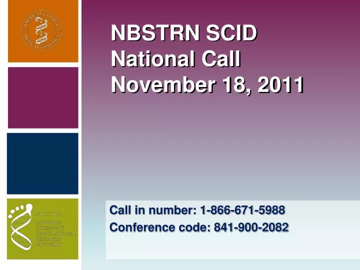 nbstrn scid national call november 18 2011