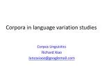 Corpora in language variation studies - slide 1
