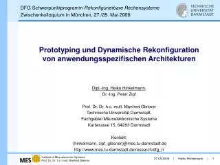 prototyping und dynamische rekonfiguration von anwendungsspezifischen architekturen