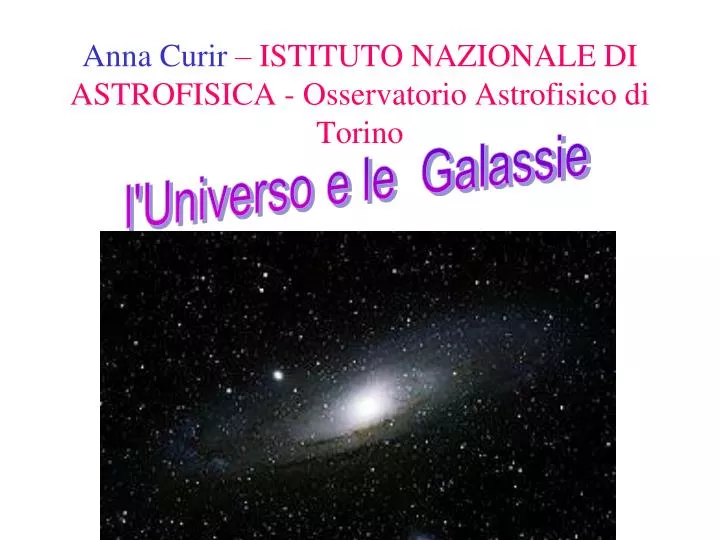 anna curir istituto nazionale di astrofisica osservatorio astrofisico di torino