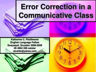 Error Correction in a Communicative Class