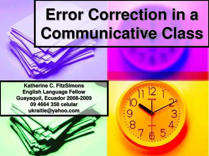 error correction in a communicative class