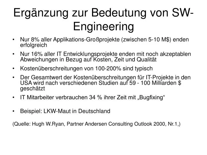 erg nzung zur bedeutung von sw engineering