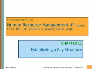 CHAPTER 11 Establishing a Pay Structure