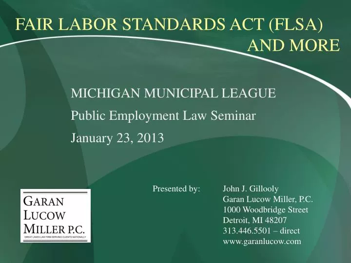 fair labor standards act flsa and more