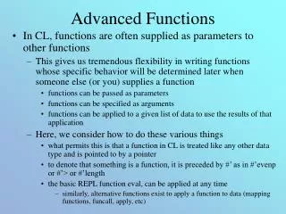 Advanced Functions