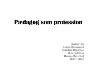 p dagog som profession