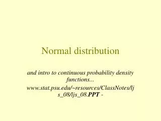 Normal distribution