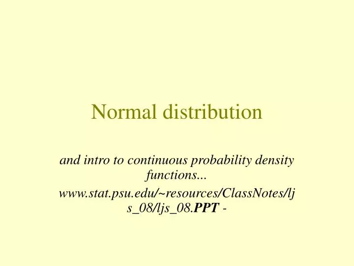 normal distribution