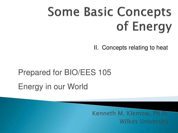 some basic concepts of energy