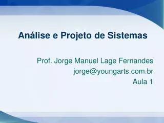 an lise e projeto de sistemas