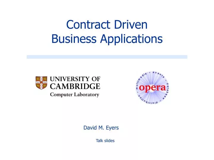 contract driven business applications