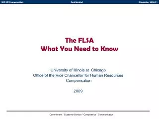 The FLSA What You Need to Know