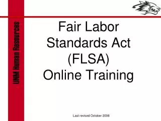 Fair Labor Standards Act (FLSA) Online Training