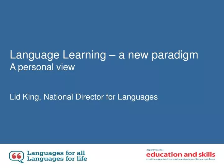 language learning a new paradigm a personal view