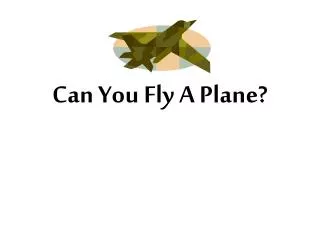 Can You Fly A Plane?