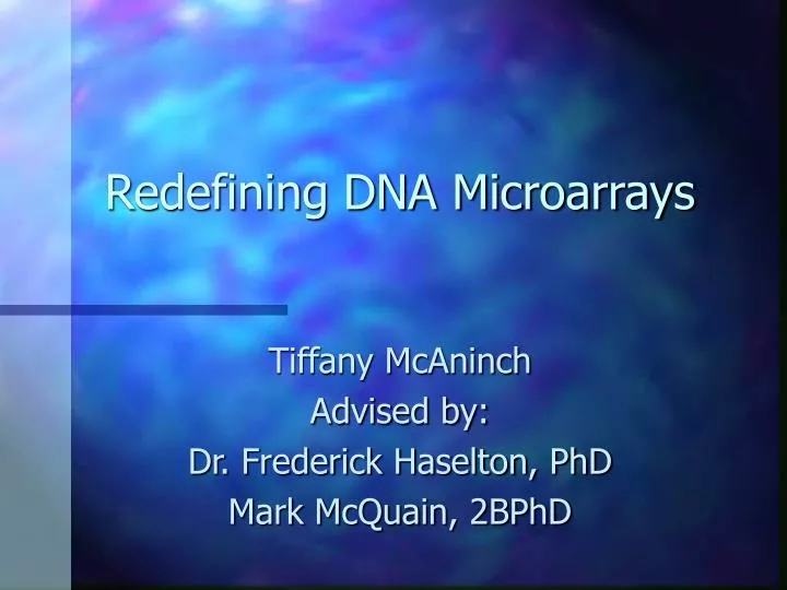 redefining dna microarrays