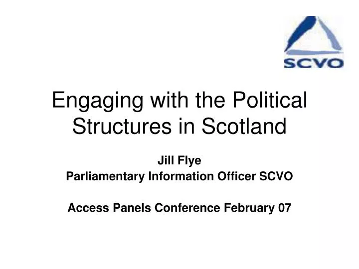 engaging with the political structures in scotland