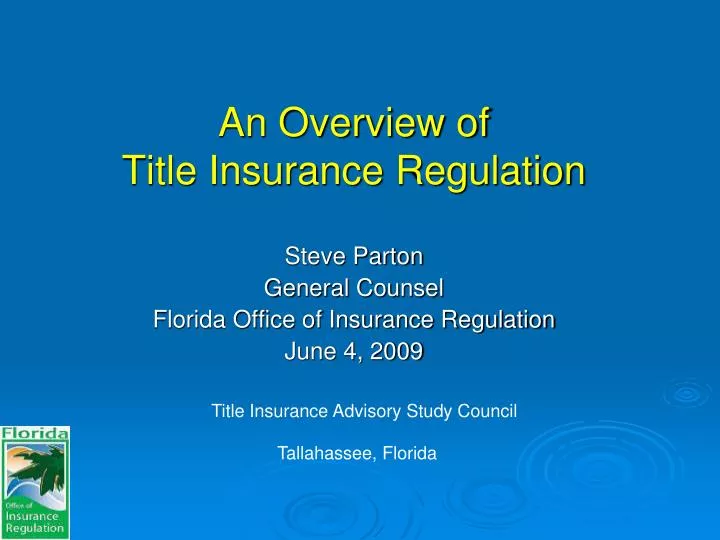 an overview of title insurance regulation