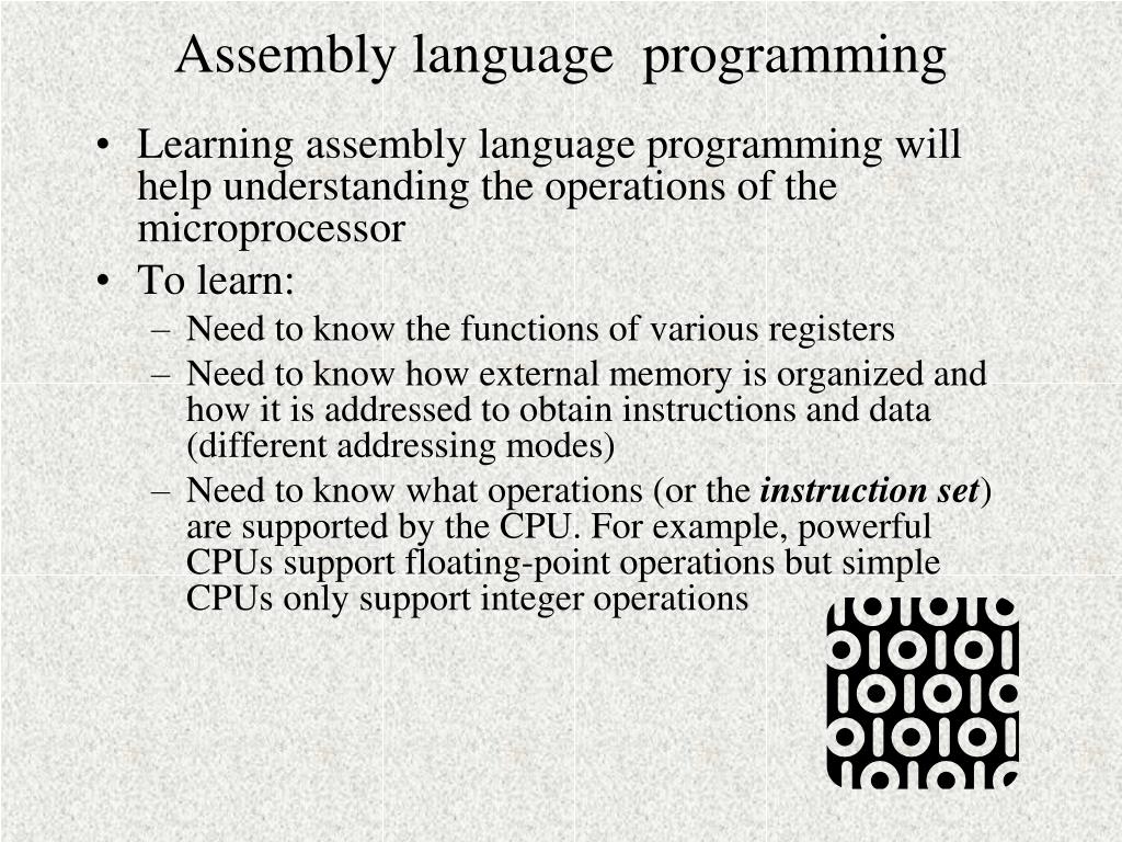 PPT - Assembly language programming PowerPoint Presentation, free ...