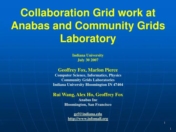 collaboration grid work at anabas and community grids laboratory
