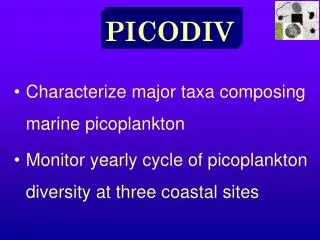 Characterize major taxa composing marine picoplankton