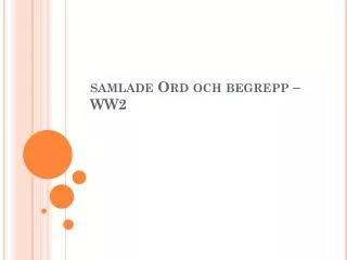 s amlade ord och begrepp ww2