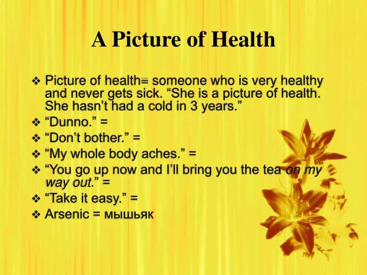 a picture of health