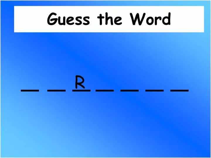 guess the word