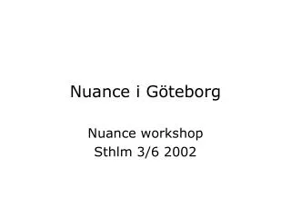 nuance i g teborg