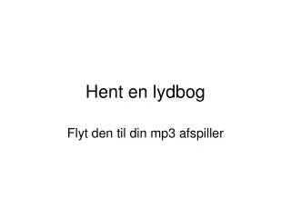 flyt den til din mp3 afspiller