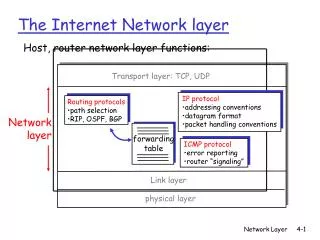 The Internet Network layer