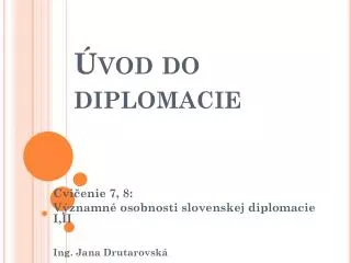 Úvod do diplomacie