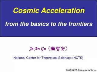 Cosmic Acceleration from the basics to the frontiers