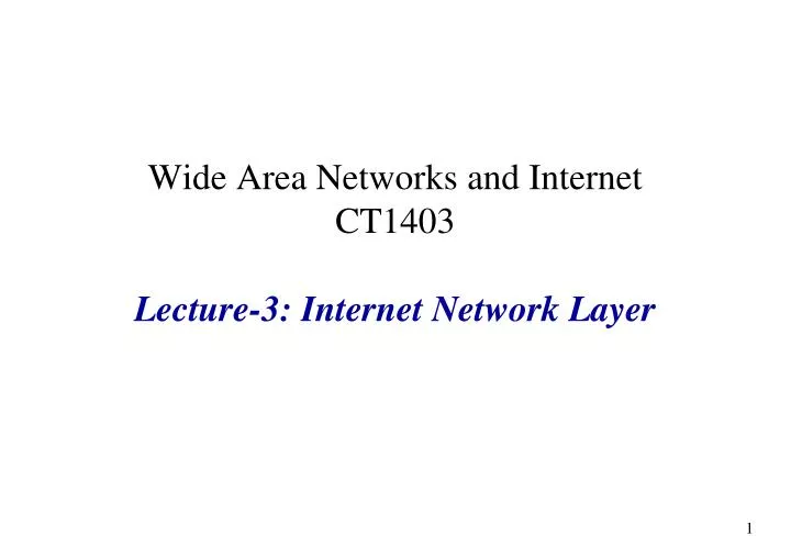 wide area networks and internet ct1403