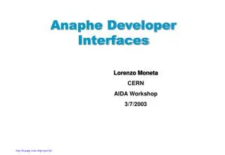 Anaphe Developer Interfaces