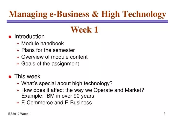 managing e business high technology