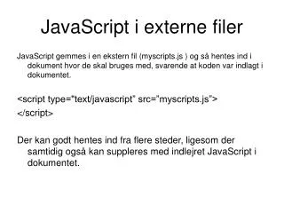 javascript i externe filer