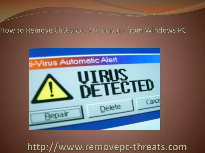 how to remove clickered com pop up from windows pc