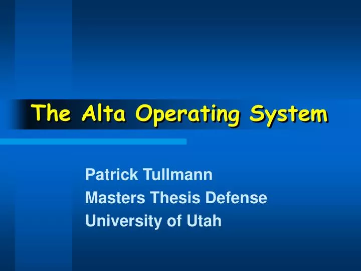 the alta operating system