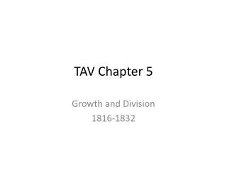 TAV Chapter 5