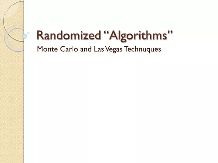 randomized algorithms