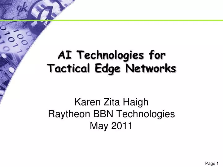 ai technologies for tactical edge networks