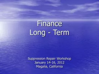 Finance Long - Term
