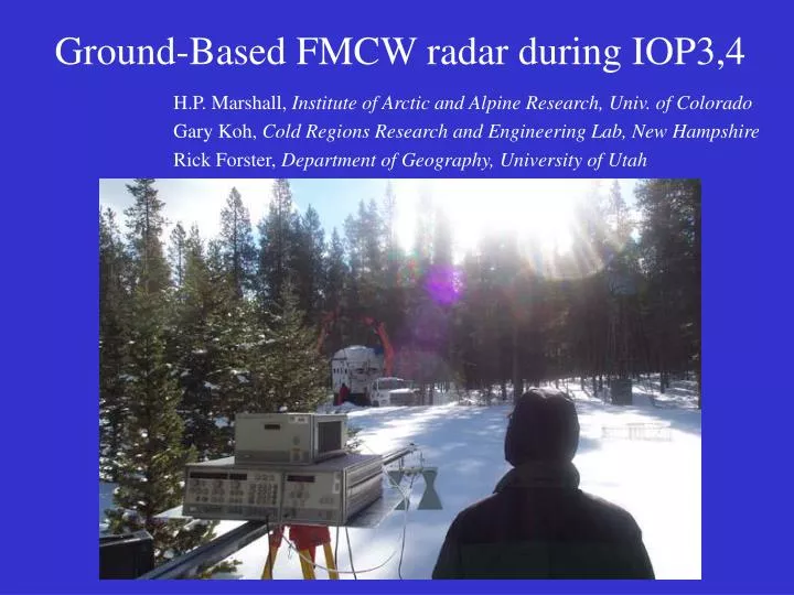 ground based fmcw radar during iop3 4