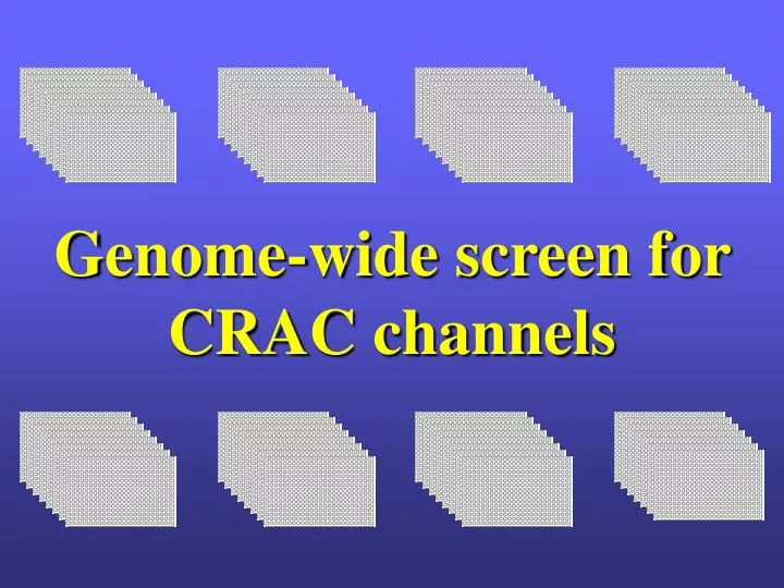 genome wide screen for crac channels