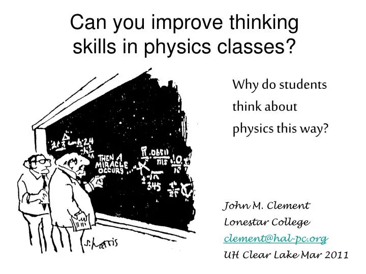 can you improve thinking skills in physics classes