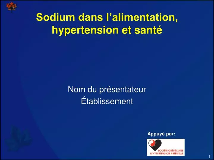 sodium dans l alimentation hypertension et sant